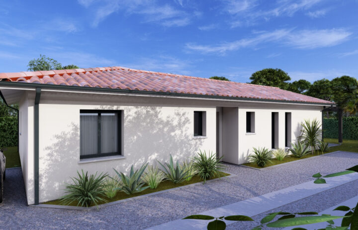 votre maison de 100m2 sur un terrain de 450m2 sur la commune de Le Taillan-Médoc au prix de 385000&euro; avec Alpha Constructions